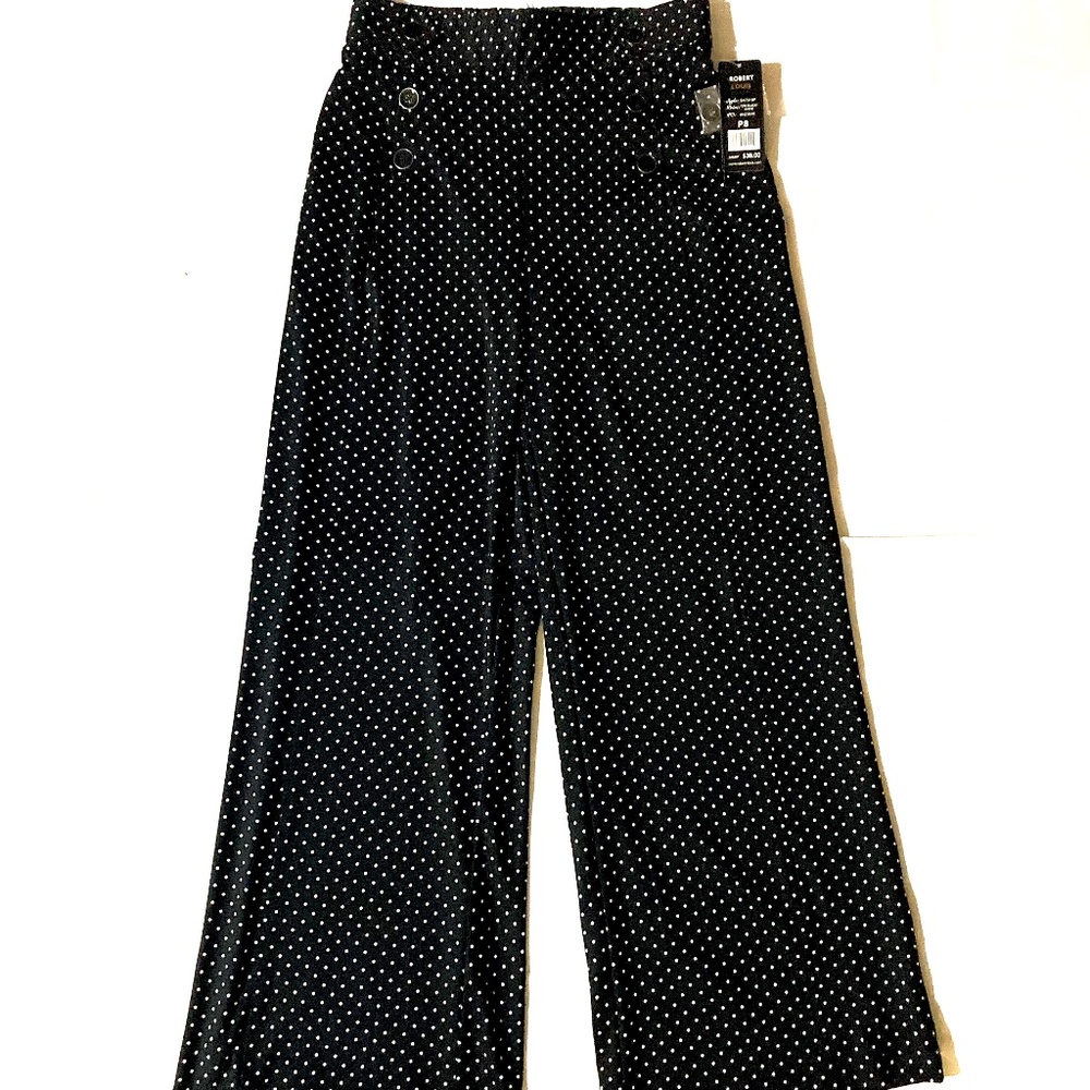 NWT Robert Louis Wide Leg Polka Dot Pants